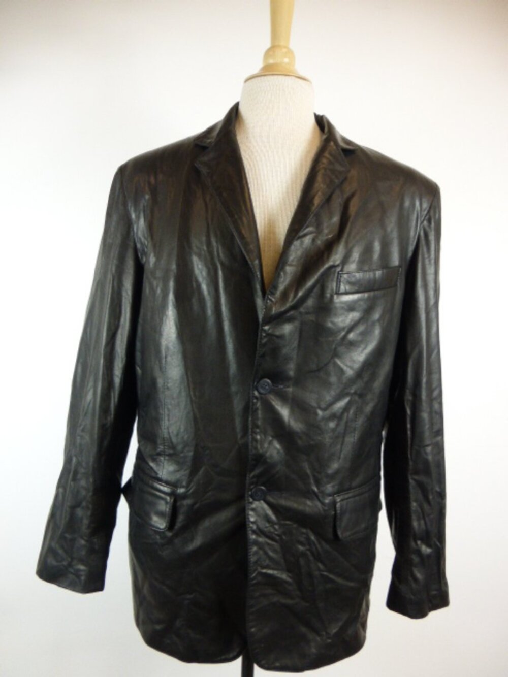 REMY BLACK FINE LEATHER JACKET blazer classic lined 40 M L